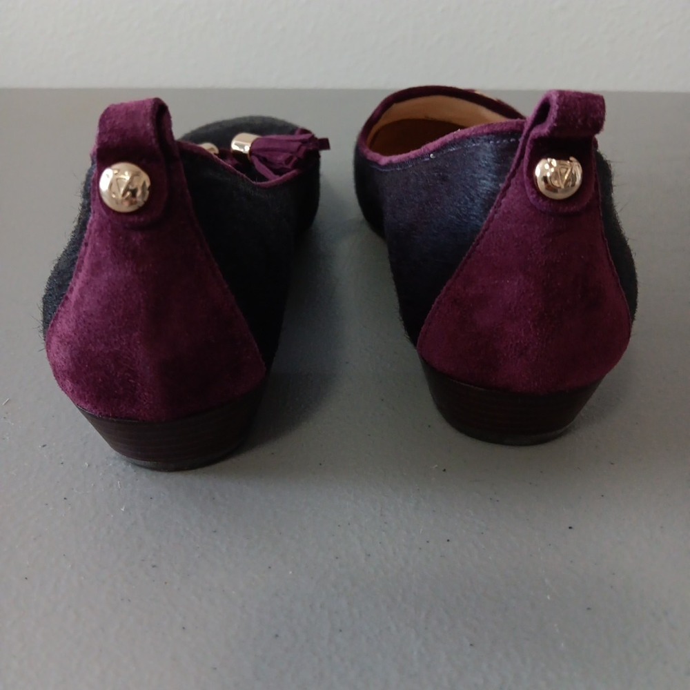 VC Signature Nancy Shoes Women 6B Purple HIDE Leather Tassels Heels Quite Luxury - Picture 9 of 10